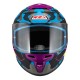 KASK MOTOCYKLOWY NZI TRENDY STREAM CAMU BLUE NEON PINK BLUE S MATT S
