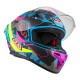 KASK MOTOCYKLOWY NZI TRENDY STREAM CAMU BLUE NEON PINK BLUE S MATT S