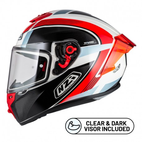 KASK MOTOCYKLOWY NZI TRENDY STREAM RAPID WHITE RED BLUE RED S L
