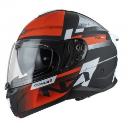 KASK MOTOCYKLOWY NZI COMBI 3 DUO METRIC BLACK RED MATT L