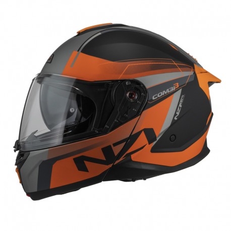 KASK MOTOCYKLOWY NZI COMBI 3 DUO DAILY BLACK ORANGE ANTRACITE MATT XS