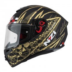 KASK MOTOCYKLOWY NZI TRENDY STREAM FLAG BLACK GOLD MATT XS