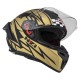 KASK MOTOCYKLOWY NZI TRENDY STREAM FLAG BLACK GOLD MATT S