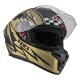 KASK MOTOCYKLOWY NZI TRENDY STREAM FLAG BLACK GOLD MATT XL