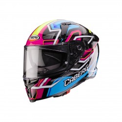 CABERG AVALON X BRAMA HELMET BLACK/BLUE/YELLOW FLUO/FUCHSIA