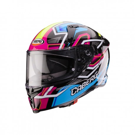 CABERG AVALON X BRAMA HELMET BLACK/BLUE/YELLOW FLUO/FUCHSIA