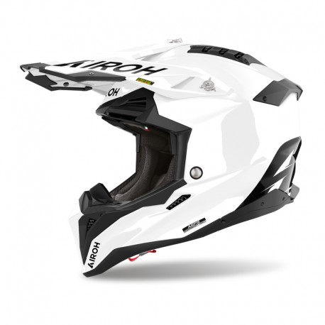 KASK MOTOCYKLOWY AIROH AVIATOR 3 FIM WHITE GLOSS XS