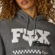 BLUZA Z KAPTUREM DAMSKA FOX CHECKER FLEECE PO HEATHER GRAPHITE S