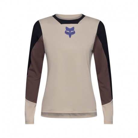 KOSZULKA ROWEROWA Z DŁUGIM RĘKAWEM DAMSKA FOX DEFEND PARK CHALK S