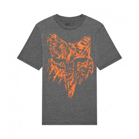 T-SHIRT JUNIOR FOX IMAGE PRINT HEAD HEATHER DARK GREY YS