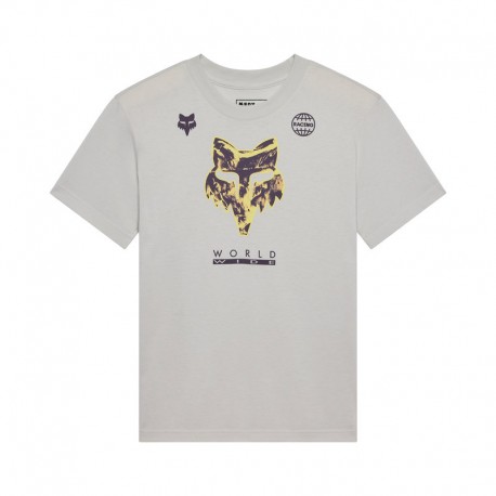 T-SHIRT DAMSKI FOX IMAGE PRINT LIGHT GREY S