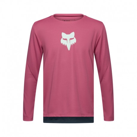 KOSZULKA ROWEROWA Z DŁUGIM RĘKAWEM JUNIOR FOX RANGER BERRY YS