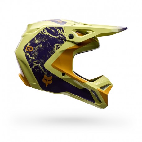 KASK MOTOCYKLOWY FOX V1 IMAGE PRINT PURPLE YELLOW M