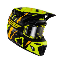 KASK LEATT MOTO 8.5 V23 + GOGLE VELOCITY 5.5 TIGER CZARNY ŻÓŁTY FLUO POMARAŃCZOWY