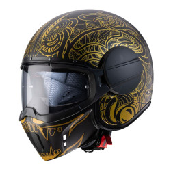 CABERG GHOST MAORI BLACK MAT/GOLD HELMET