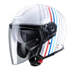 CABERG FLYON BAKARI HELMET WHITE SILVER RED BMW