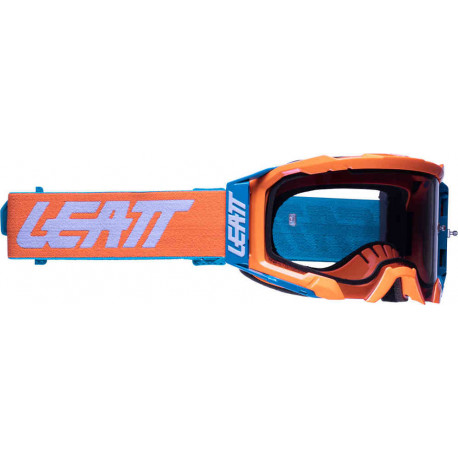 GOGLE LEATT VELOCITY 5.5 NEON ORANGE LIGHT GREY 58% POMARAŃCZOWY/NIEBIESKI SZYBKA DYMIONE LUSTRO SZARA