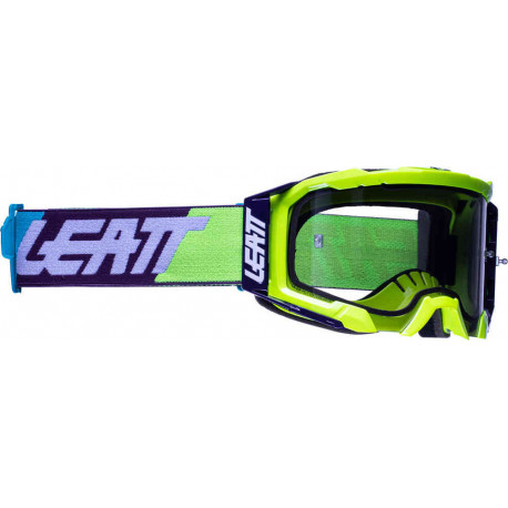 GOGLE LEATT VELOCITY 5.5 NEON YELLOW LIGHT GREY 58% ŻÓŁTY FLUO/CZARNY/NIEBIESKI SZYBKA DYMIONE LUSTRO SZARA