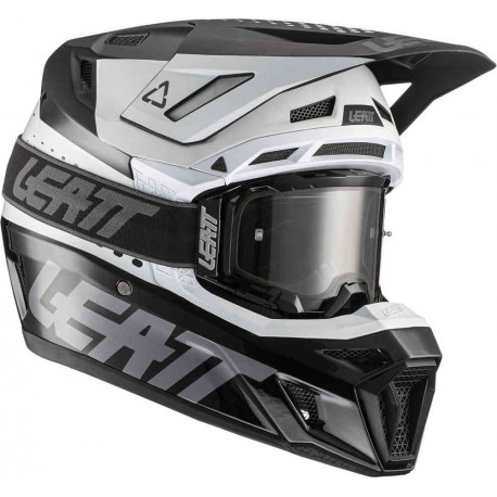 KASK LEATT MOTO 8.5 V22 + GOGLE VELOCITY 5.5 GRATIS CZARNY/BIAŁY