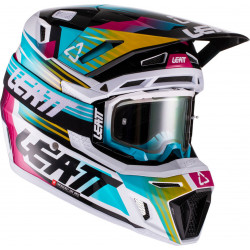 KASK LEATT MOTO 8.5 V22 AQUA + GOGLE VELOCITY 5.5 GRATIS TURKUSOWY