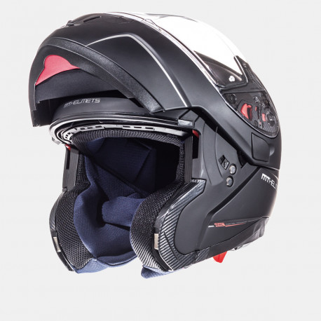 Kask MT SZCZĘKOWY FLIP-UP ATOM SOLID Z BLENDĄ KOLOR CZARNY MAT