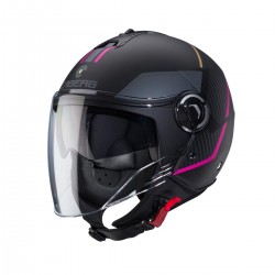 CABERG RIVIERA V4X HELMET BLACK MAT/FUKSJA