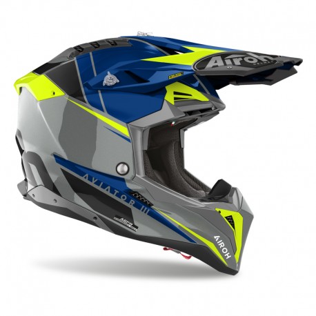 KASK AIROH AVIATOR 3 PUSH BLUE GLOSS XS