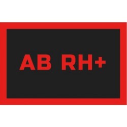 ODZNAKA NA RZEP REBELHORN GRUPA KRWI AB RH+ BLACK/RED 50X80MM