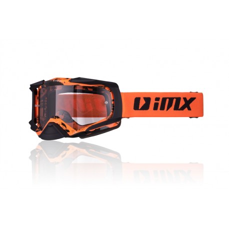 GOGLE IMX DUST GRAPHIC ORANGE/BLACK MATT - SZYBA DARK SMOKE + CLEAR (2 SZYBY W ZESTAWIE)