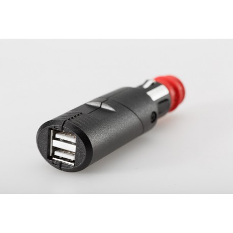 ŁADOWARKA 12V GNIAZDO ZAPALNICZKI ADAPTER DIN, PODWÓJNE ZŁĄCZE USB SW-MOTECH