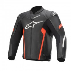 KURTKA SKÓRZANA ALPINESTARS FASTER V2 BLACK/FLUO RED 50