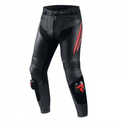 SPODNIE SKÓRZANE REBELHORN FIGHTER BLACK/FLO RED 44