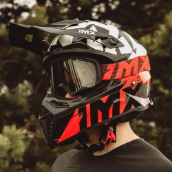 KASK IMX FMX-02 BLACK/WHITE/FLO RED/GREY GLOSS GRAPHIC XL