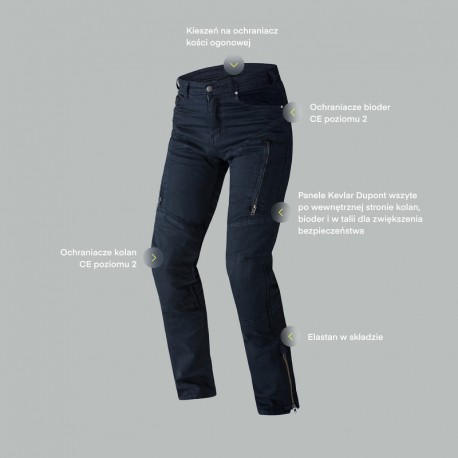 SPODNIE JEANS REBELHORN HAWK II DARK BLUE W30L34