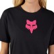 T-SHIRT FOX LADY FOX HEAD BLACK/PINK XS