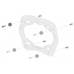 ZESTAW ADAPTERÓW NA STELAŻ PRO NA KUFRY BOCZNE AERO ABS SW-MOTECH SILVER