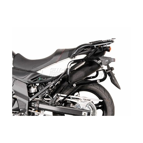 ZESTAW KUFRÓW BOCZNYCH TRAX ADV I STELAŻY SW-MOTECH SUZUKI DL 650 V-STROM (11-16), BLACK 45/37L