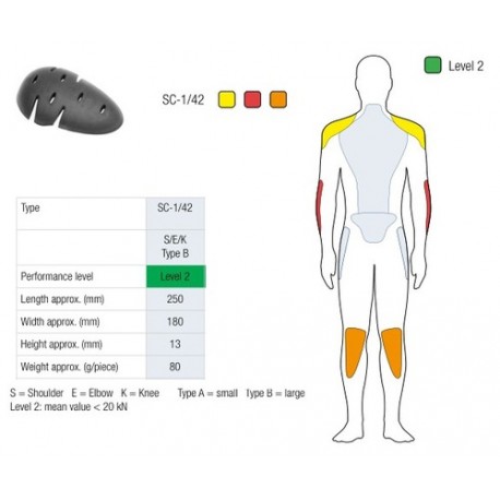 OCHRANIACZ KOLAN/ŁOKCI/RAMION SAS-TEC LEVEL 2 BLACK (PARA) 250/180/13 MM