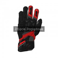 RĘKAWICE SKÓRZANE REBELHORN VIPER BLACK/FLUO RED XS