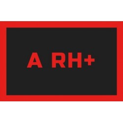 ODZNAKA NA RZEP REBELHORN GRUPA KRWI A RH+ BLACK/RED 50X80MM