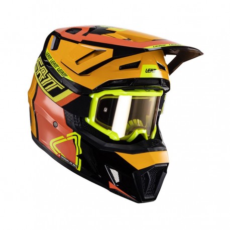 KASK LEATT MOTO 7.5 V24 + GOGLE VELOCITY 4.5 GRATIS CITRUS CZARNY/POMARAŃCZOWY/ŻÓŁTY FLUO