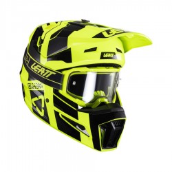 KASK LEATT MOTO 3.5 V24 + GOGLE VELOCITY 4.5 GRATIS CITRUS CZARNY/ŻÓŁTY FLUO