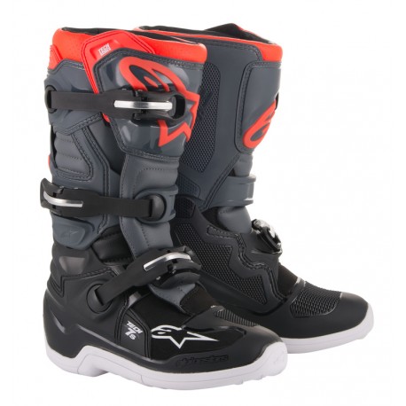 BUTY ALPINESTARS JUNIOR TECH 7S BLACK/DARK GREY/FLUO RED 3