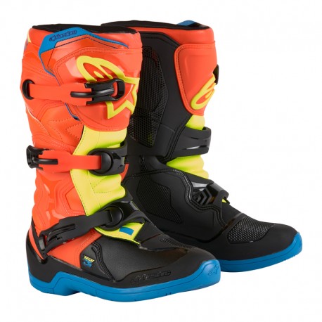 BUTY ALPINESTARS TECH 3S JUNIOR ORANGE FLUO ENAMEL BLUE YEL FL 2